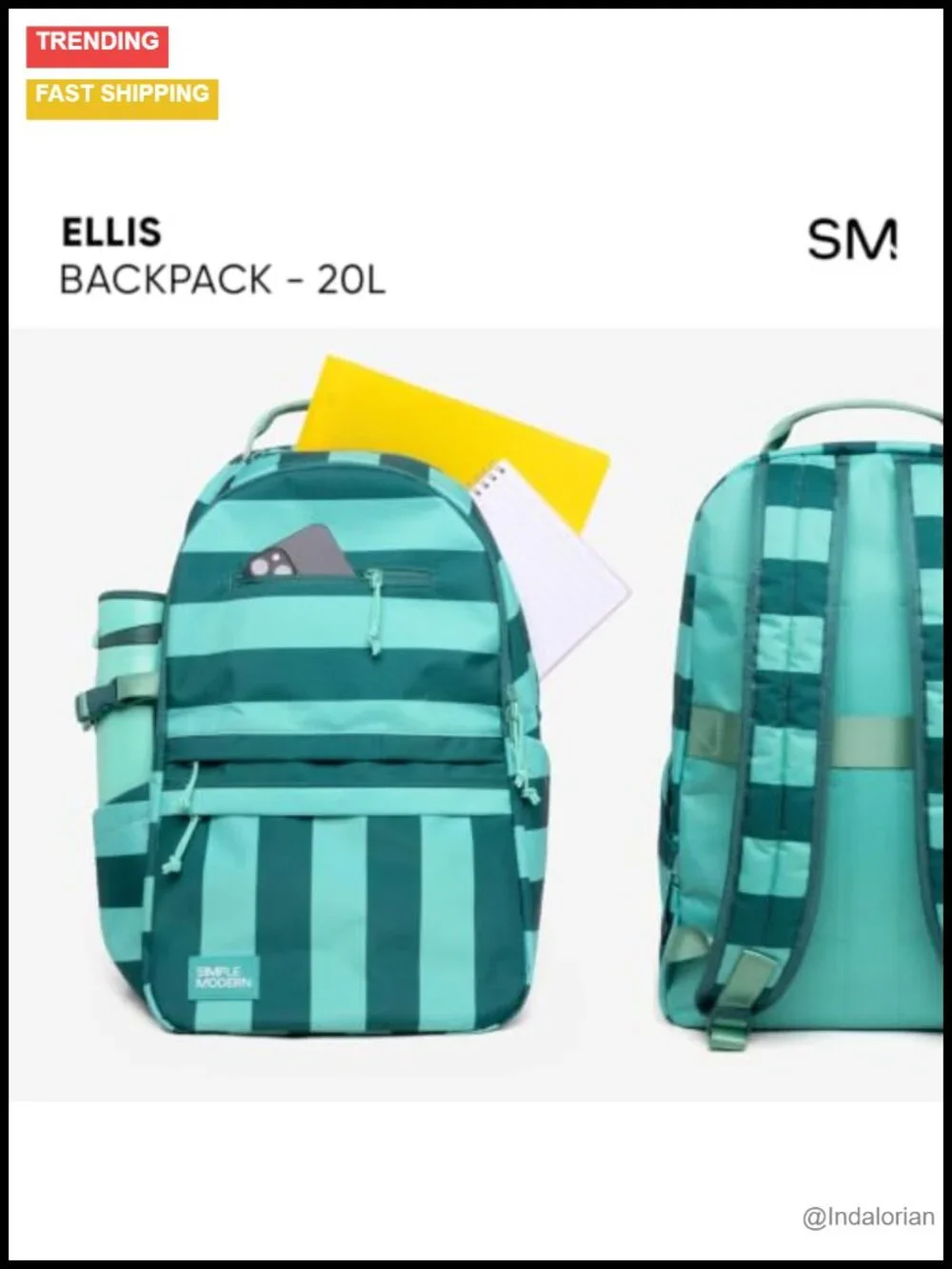 20L Medium Backpack for School with Padded Laptop Sleeve